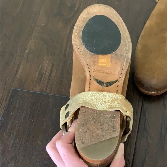 ❤️Zadig & Voltaire Brown Suede Studded Ankle Boot - Picture 10 of 11